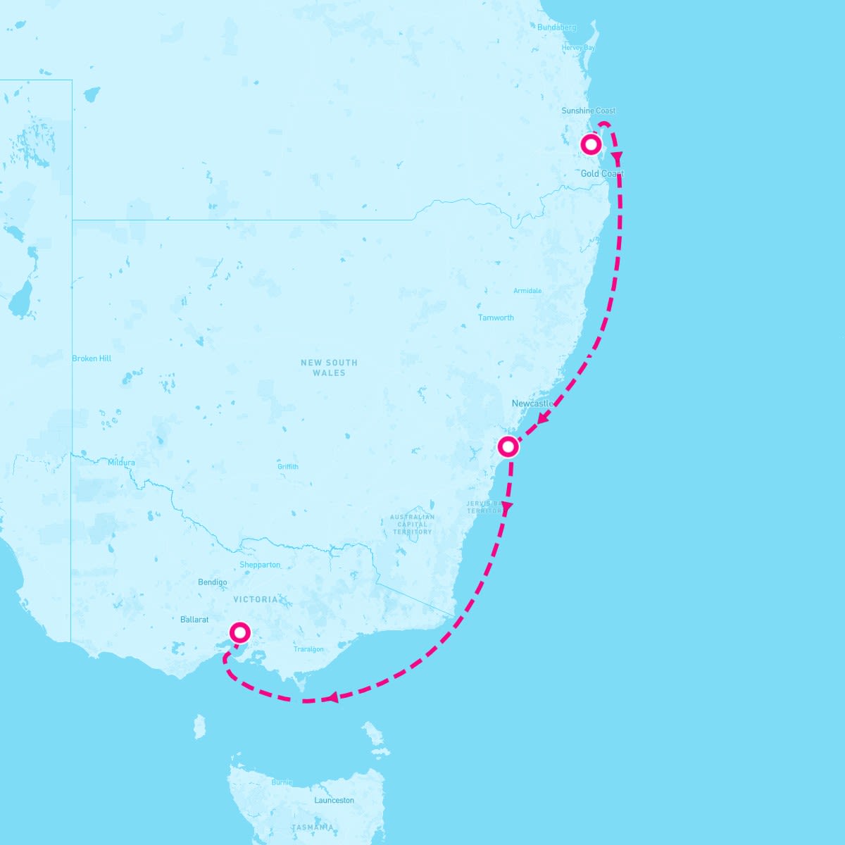 Diamond Princess itinerary map for September 24, 2024