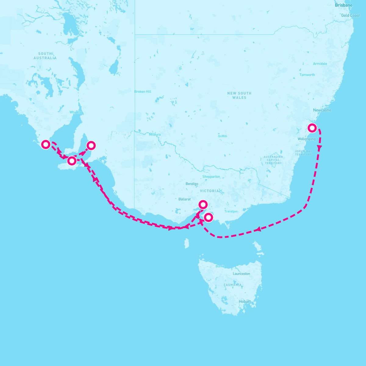 Diamond Princess itinerary map for September 26, 2024 (9 nights)