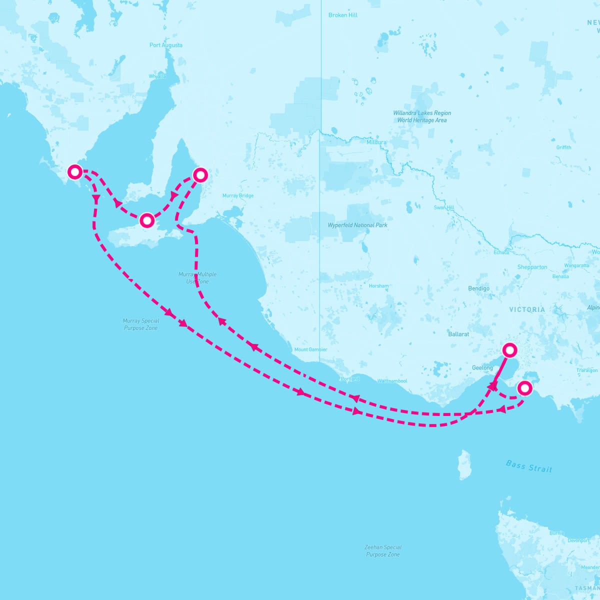 Diamond Princess itinerary map for October 19, 2024 (7 nights)