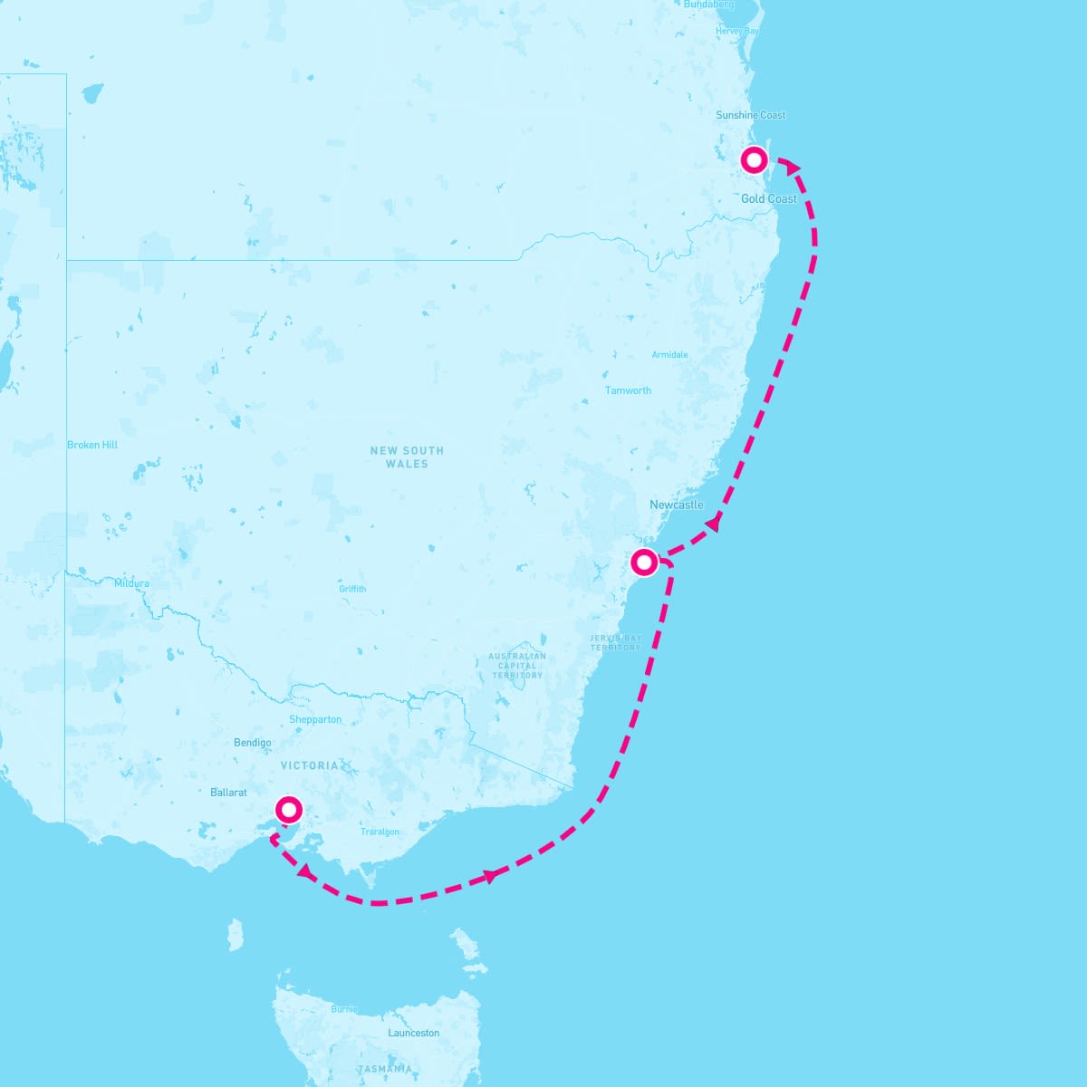 Diamond Princess itinerary map for December 7, 2024 (4 nights)
