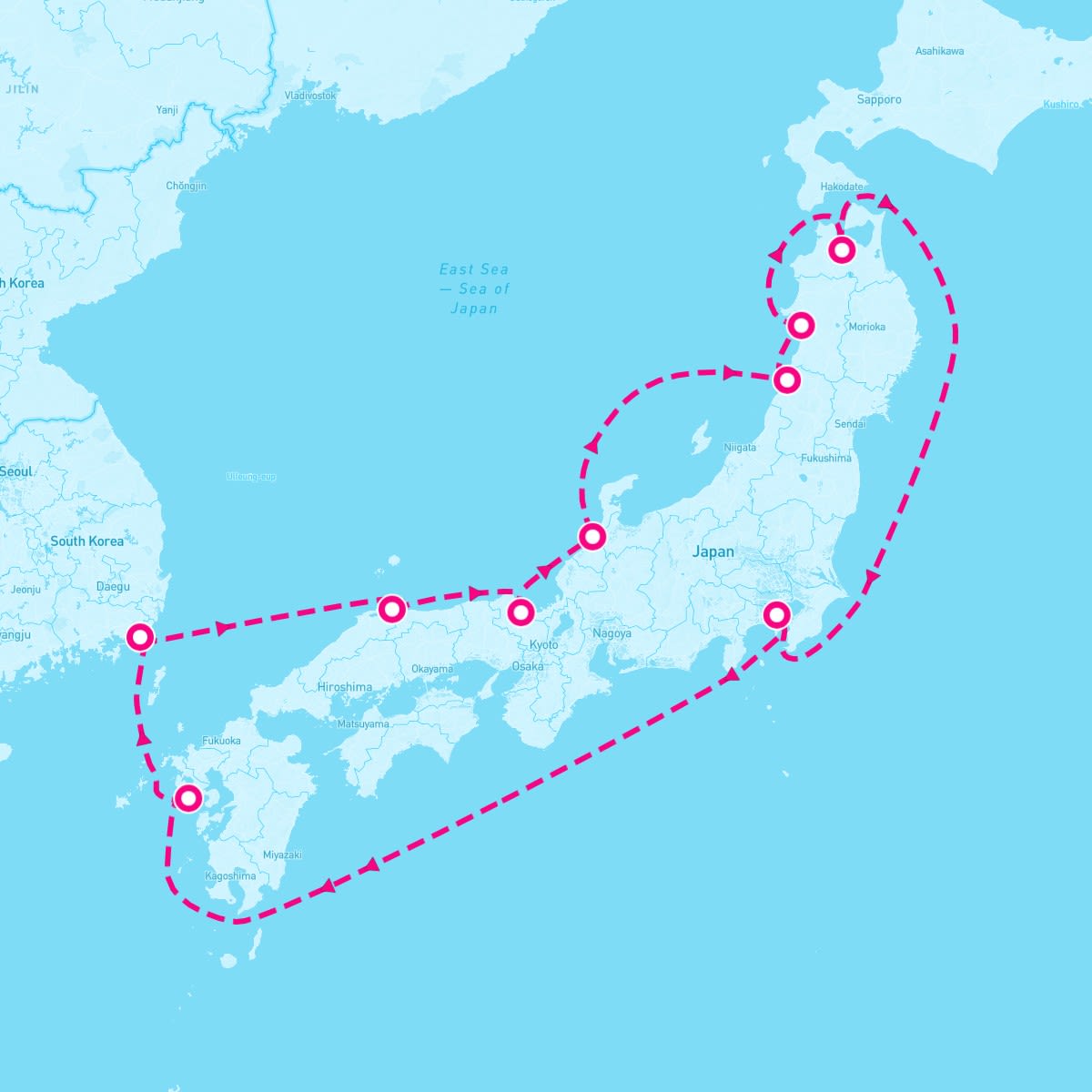 Diamond Princess itinerary map for April 5, 2025