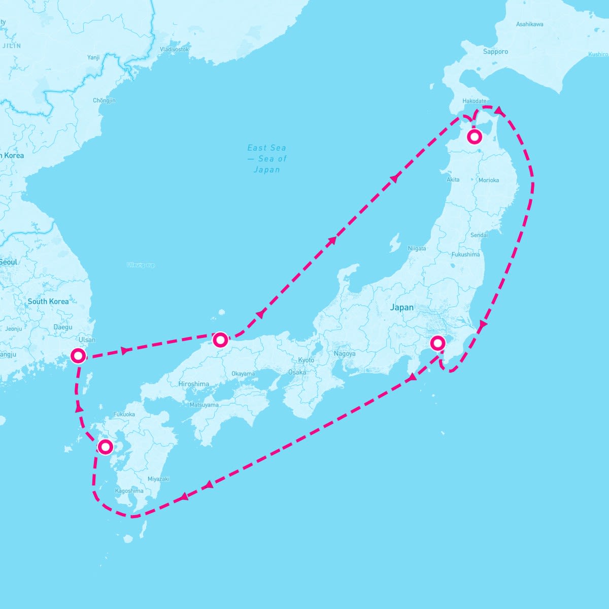 Diamond Princess itinerary map for June 14, 2025
