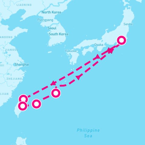 9 Night Okinawa & Taiwan (Yokohama Roundtrip)