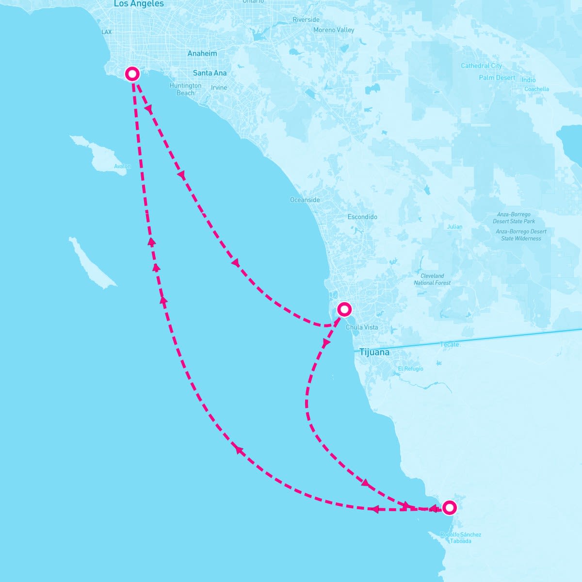 Discovery Princess itinerary map for December 19, 2023 (4 nights)