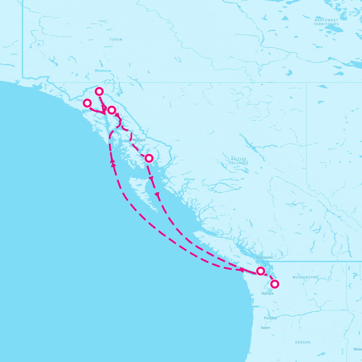 Discovery Princess itinerary map for July 20, 2024 (7 nights)