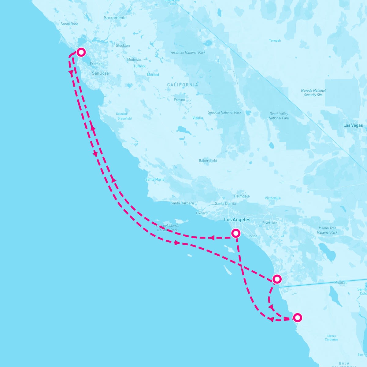 Discovery Princess itinerary map for November 2, 2024 (7 nights)