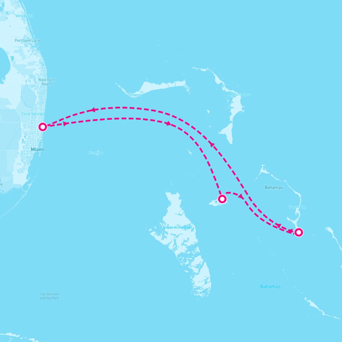 Disney Destiny itinerary map for March 23, 2026