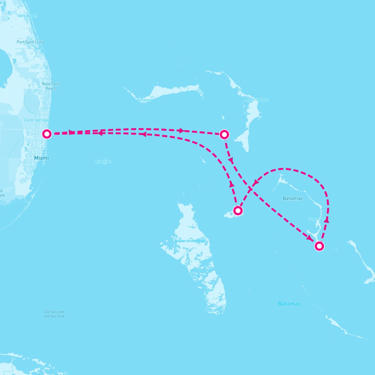 Disney Destiny itinerary map for April 5, 2027
