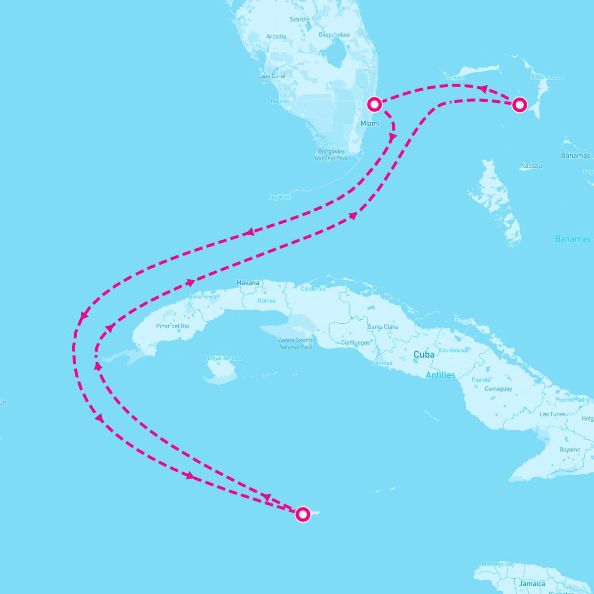 Disney Dream itinerary map for January 21, 2024