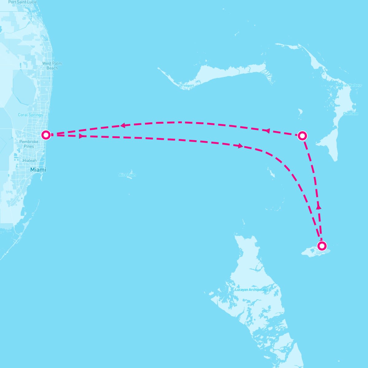 Disney Dream itinerary map for April 15, 2024 (4 nights)