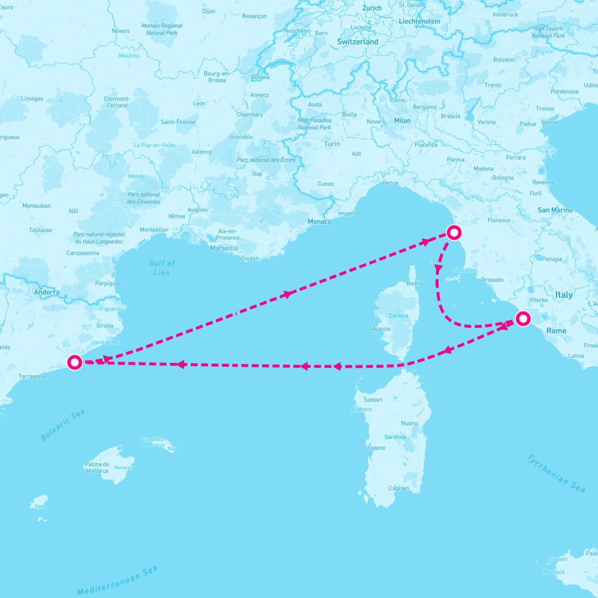 Disney Dream itinerary map for July 12, 2024 (5 nights)
