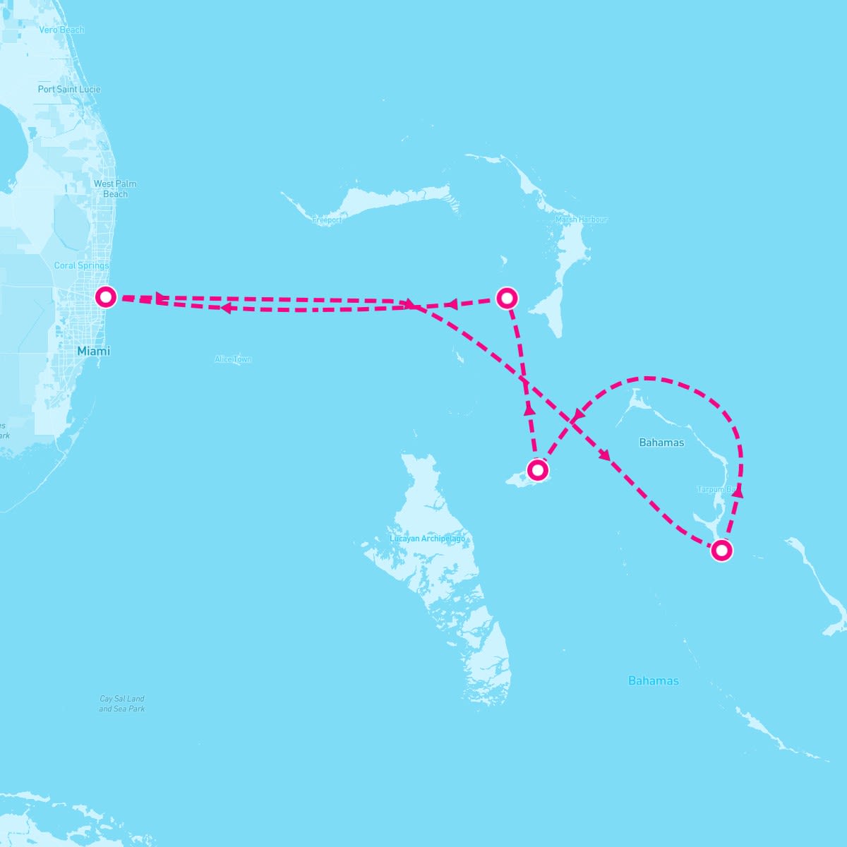 Disney Dream itinerary map for December 7, 2024 (5 nights)
