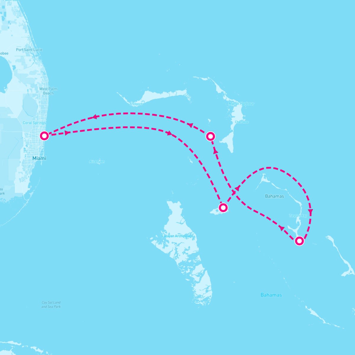 Disney Dream itinerary map for December 30, 2024 (5 nights)
