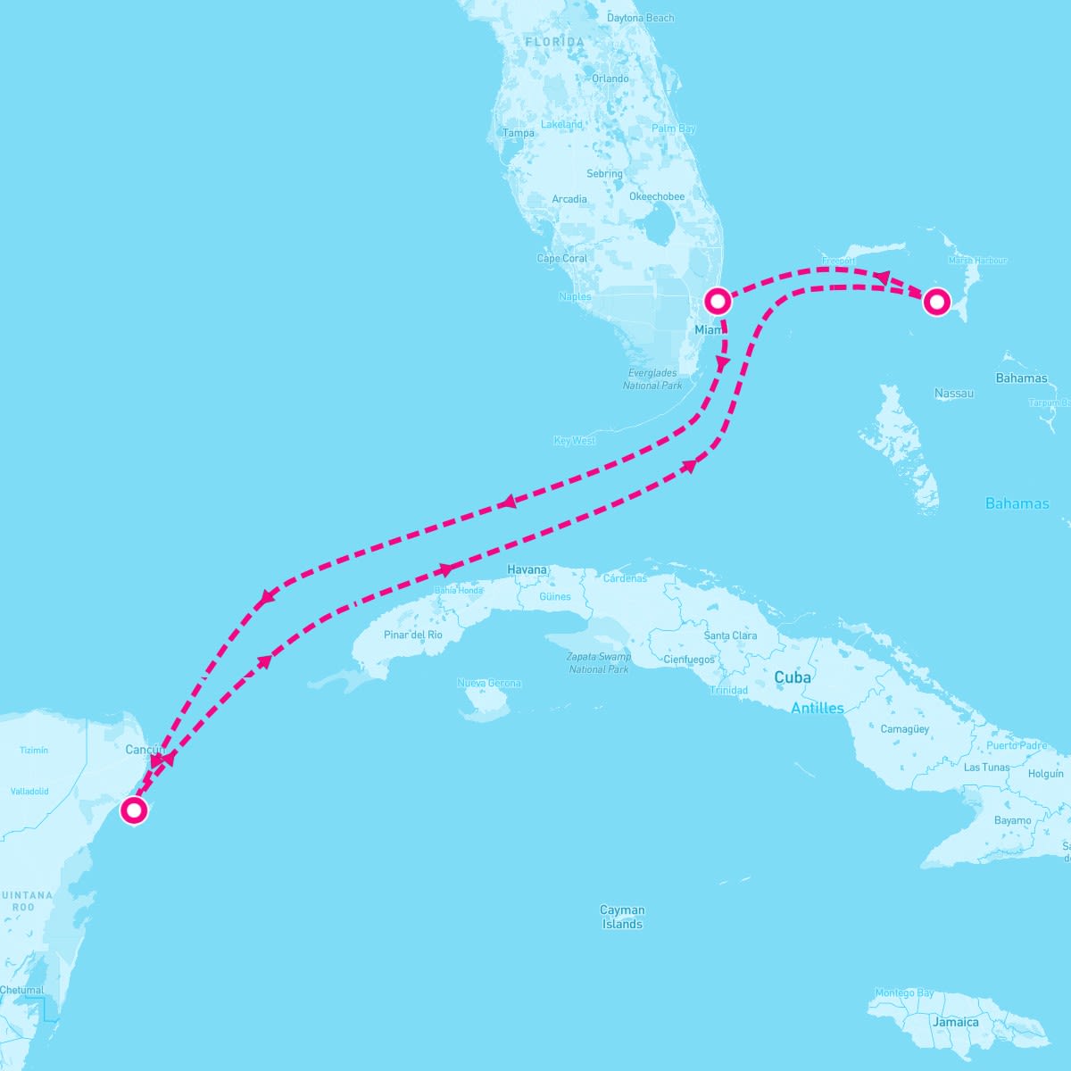 Disney Dream itinerary map for September 27, 2025 (5 nights)