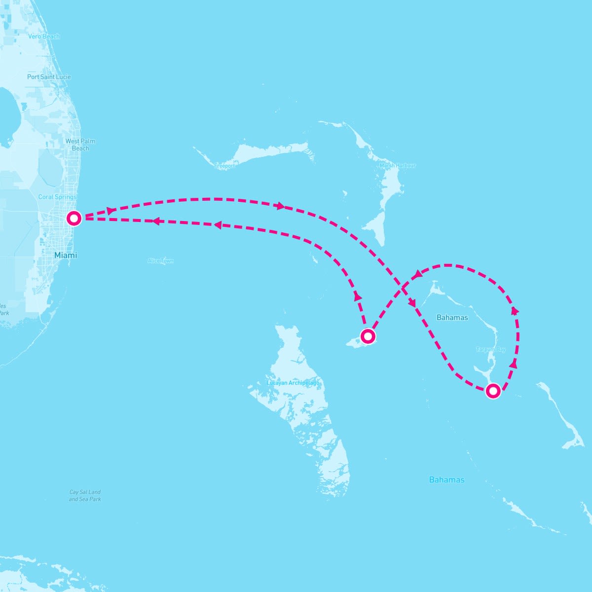Disney Dream itinerary map for December 5, 2025 (3 nights)