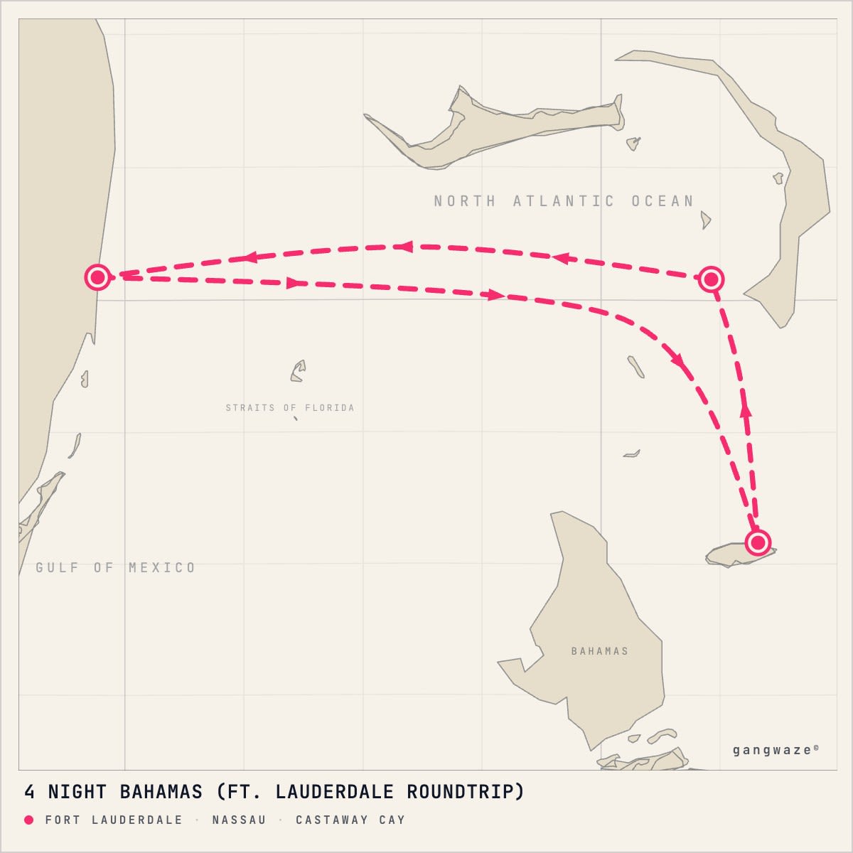 Disney Dream itinerary map for April 3, 2028 (4 nights)