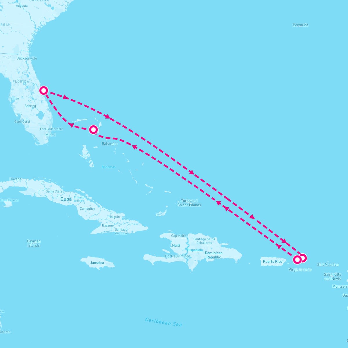Disney Fantasy itinerary map for March 2, 2024 (7 nights)