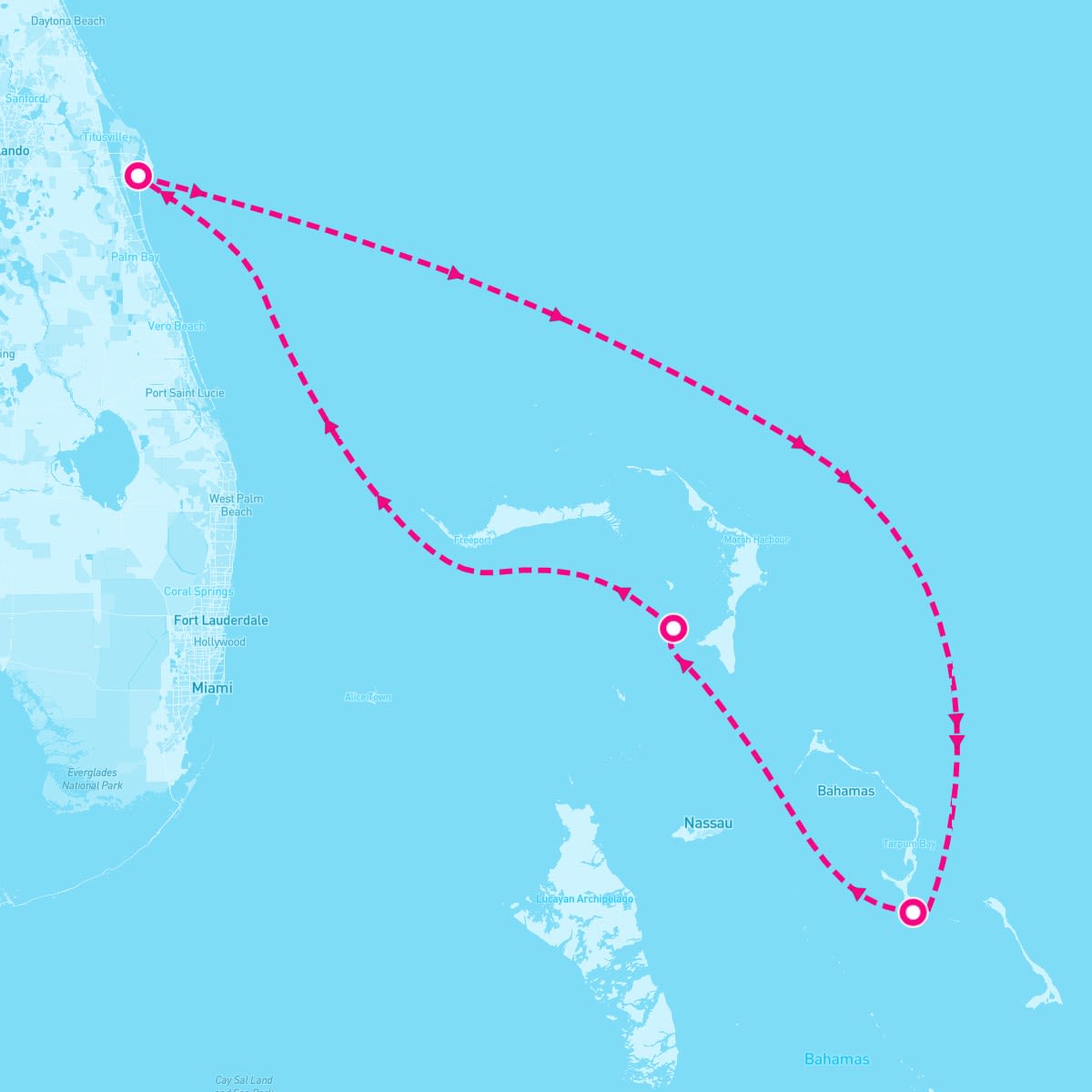 Disney Fantasy itinerary map for February 26, 2025 (4 nights)