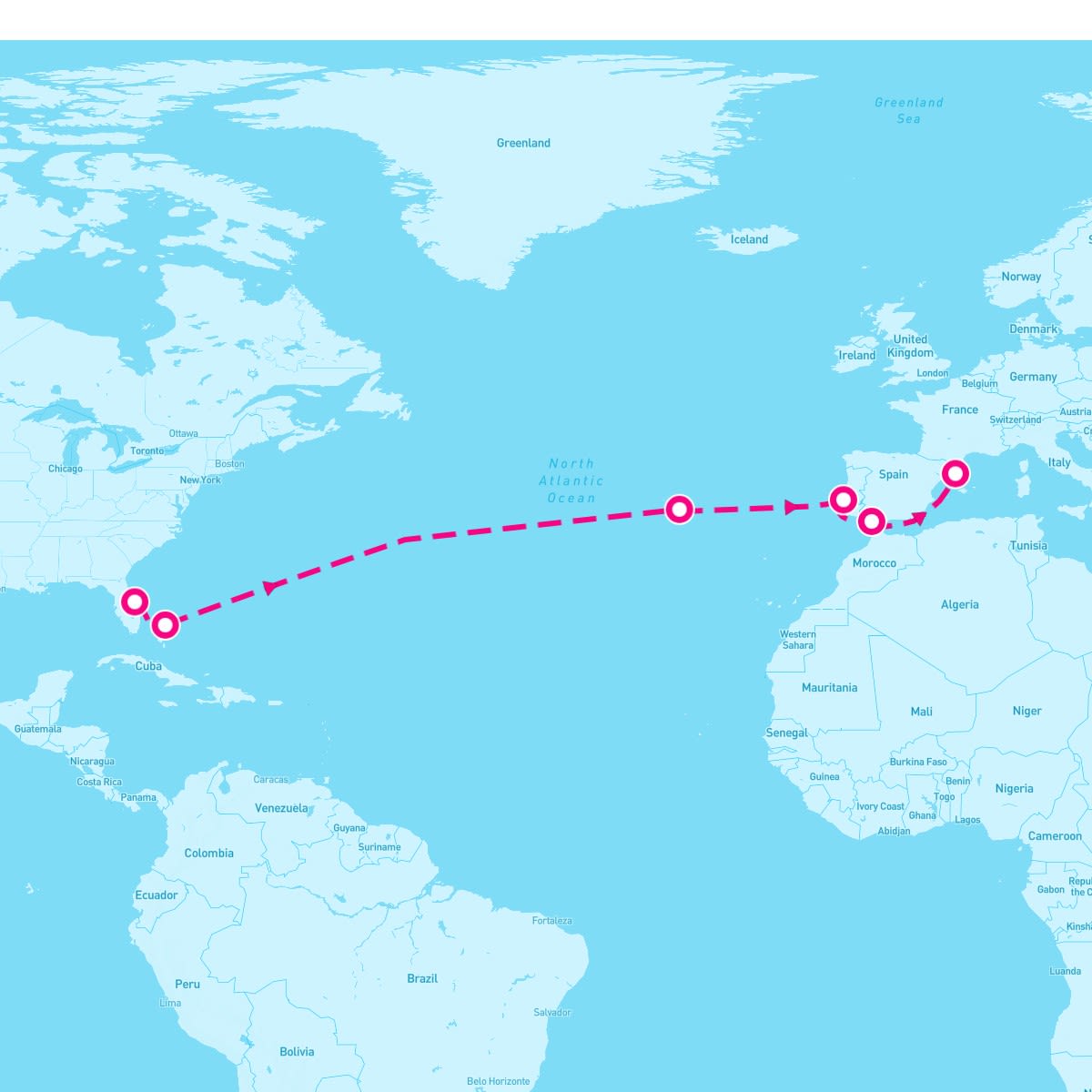 Disney Fantasy itinerary map for May 4, 2025 (13 nights)