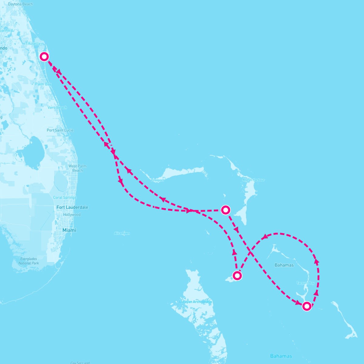 Disney Fantasy itinerary map for April 4, 2027