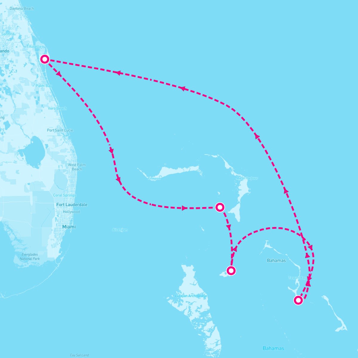 Disney Magic itinerary map for October 3, 2025 (5 nights)
