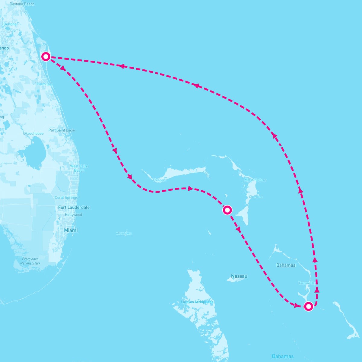 Disney Wish itinerary map for February 2, 2026 (4 nights)
