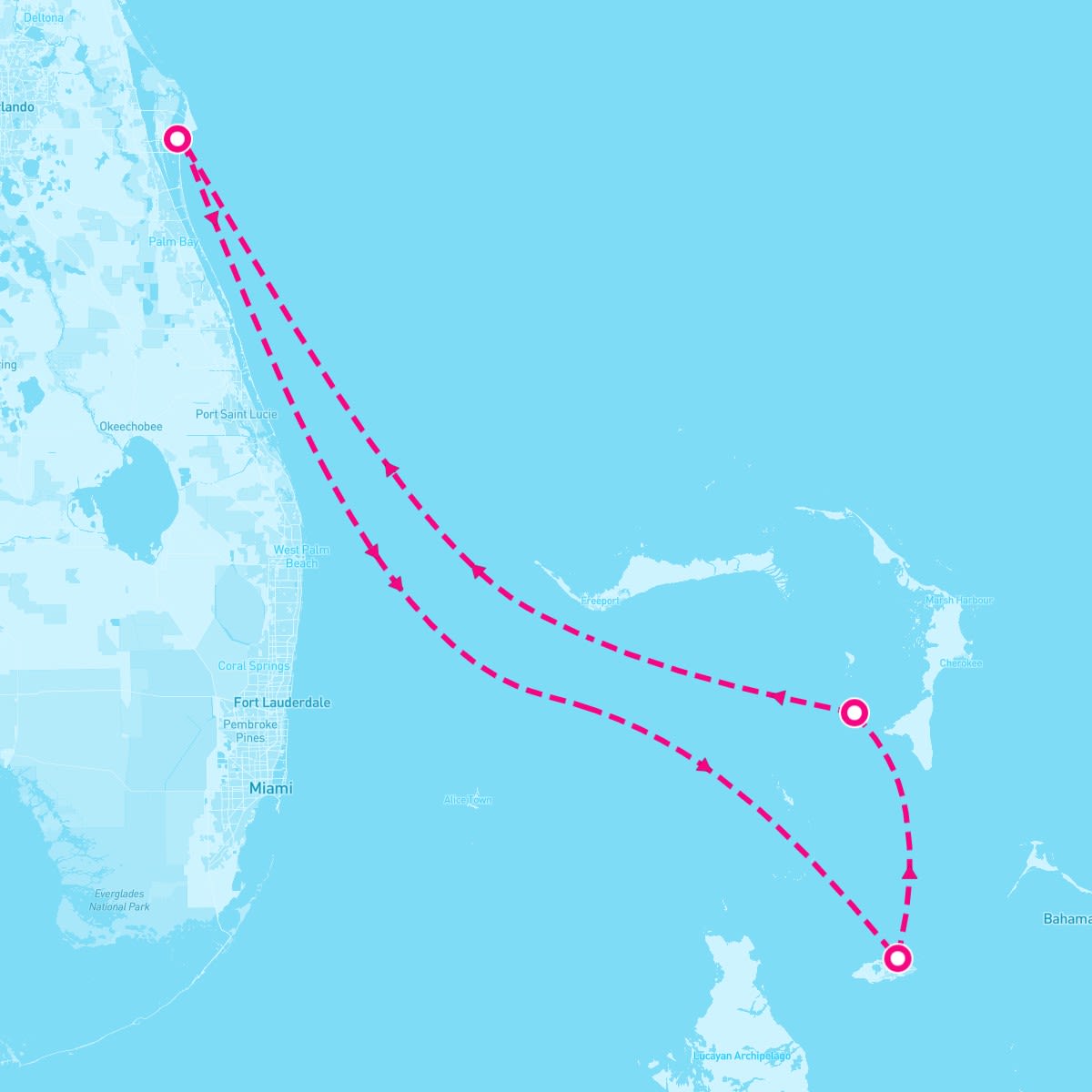 Disney Wish itinerary map for February 13, 2026 (3 nights)
