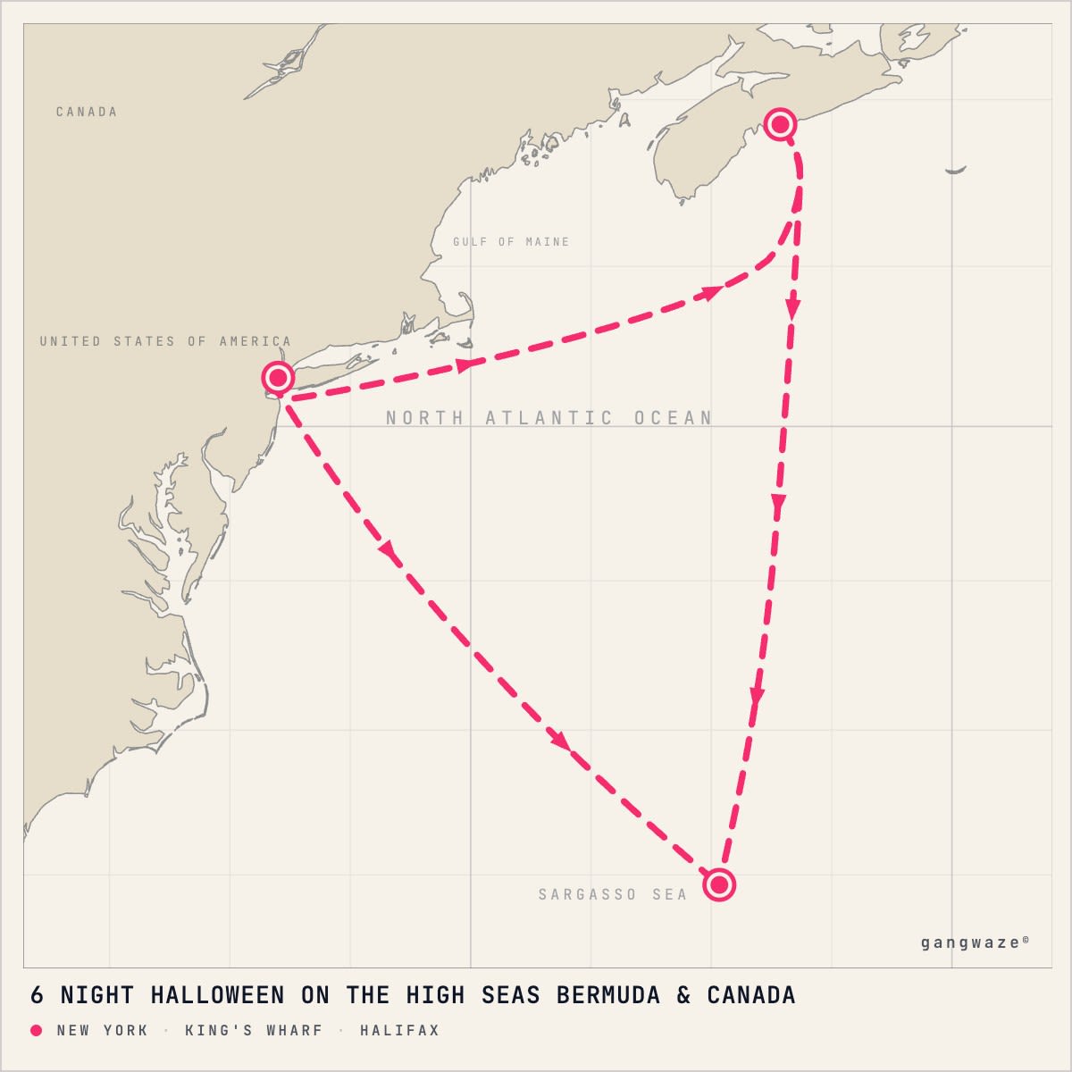 Disney Wish itinerary map for October 8, 2027 (6 nights)