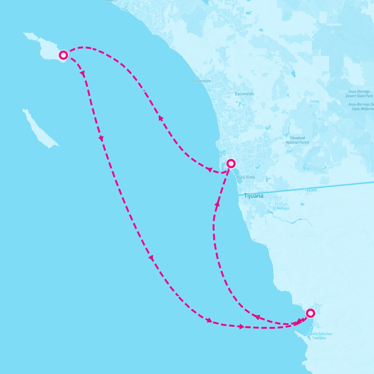 Disney Wonder itinerary map for April 11, 2025 (3 nights)