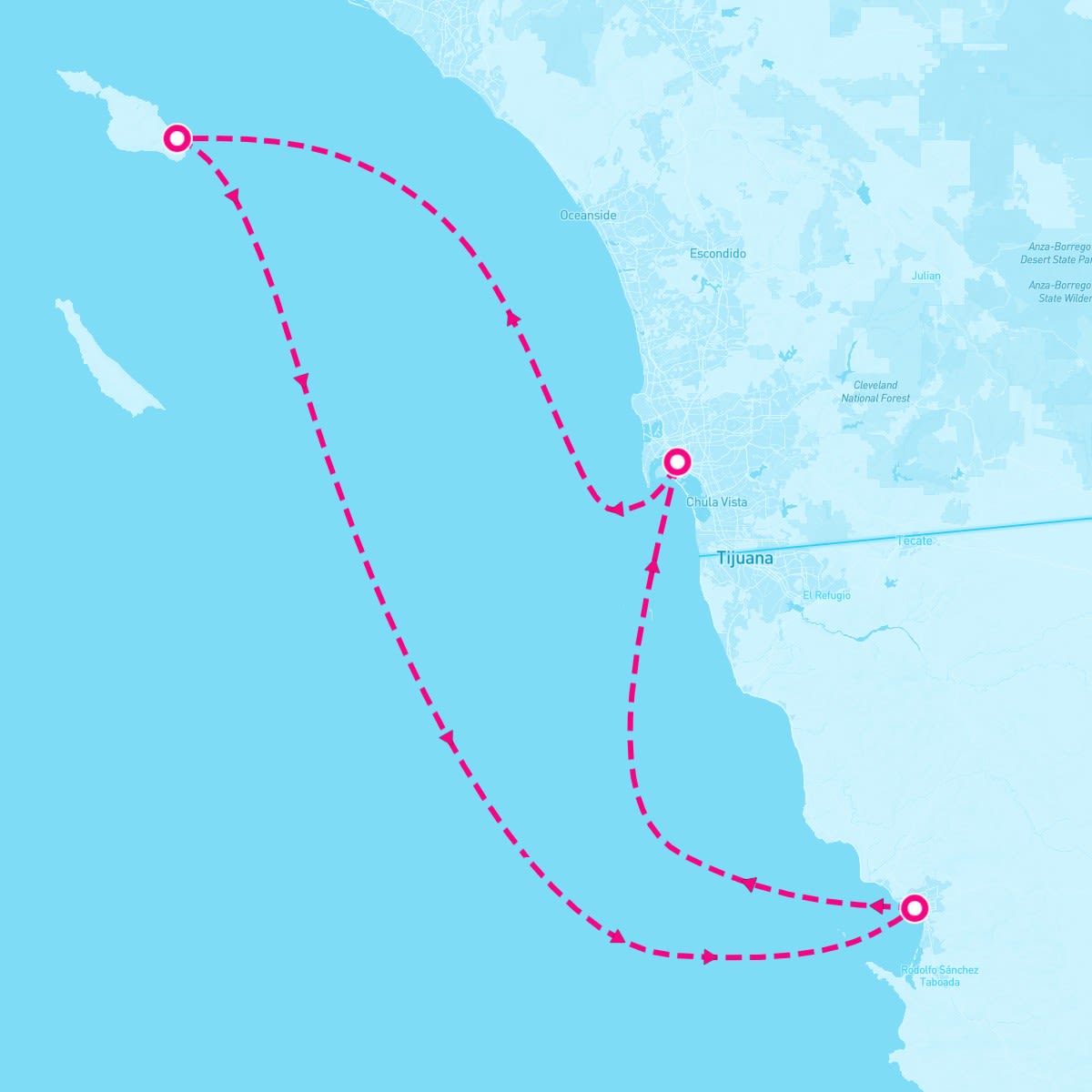 Disney Wonder itinerary map for April 14, 2025 (4 nights)