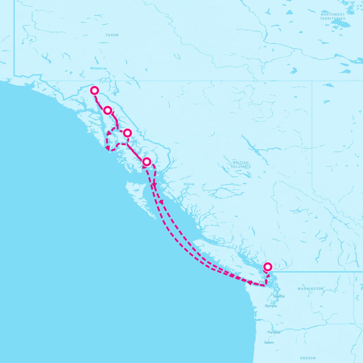 Disney Wonder itinerary map for May 19, 2025 (7 nights)