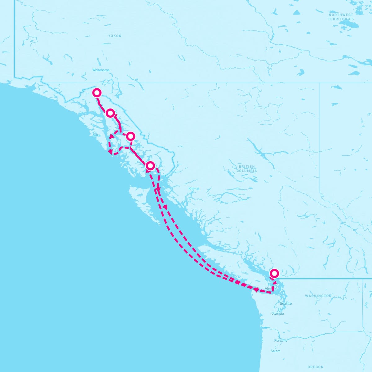 Disney Wonder itinerary map for June 30, 2025 (7 nights)