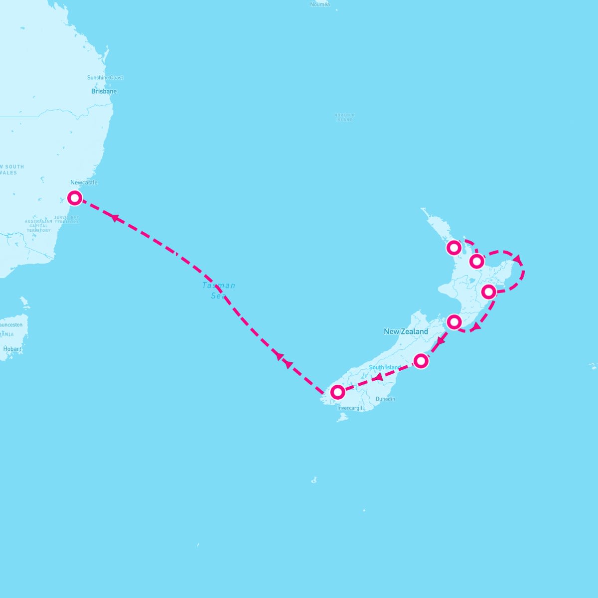 Disney Wonder itinerary map for December 19, 2025 (10 nights)