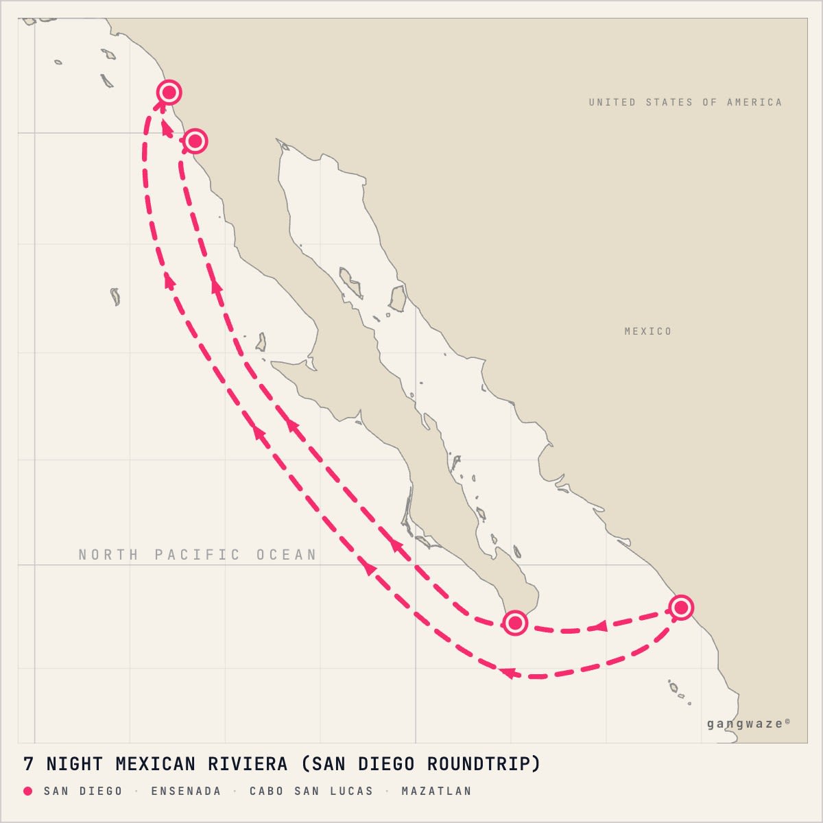 Disney Wonder itinerary map for September 24, 2027 (7 nights)