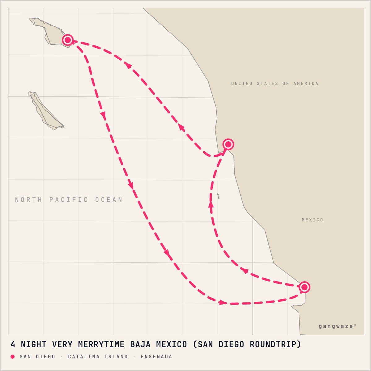 Disney Wonder itinerary map for December 15, 2027 (4 nights)