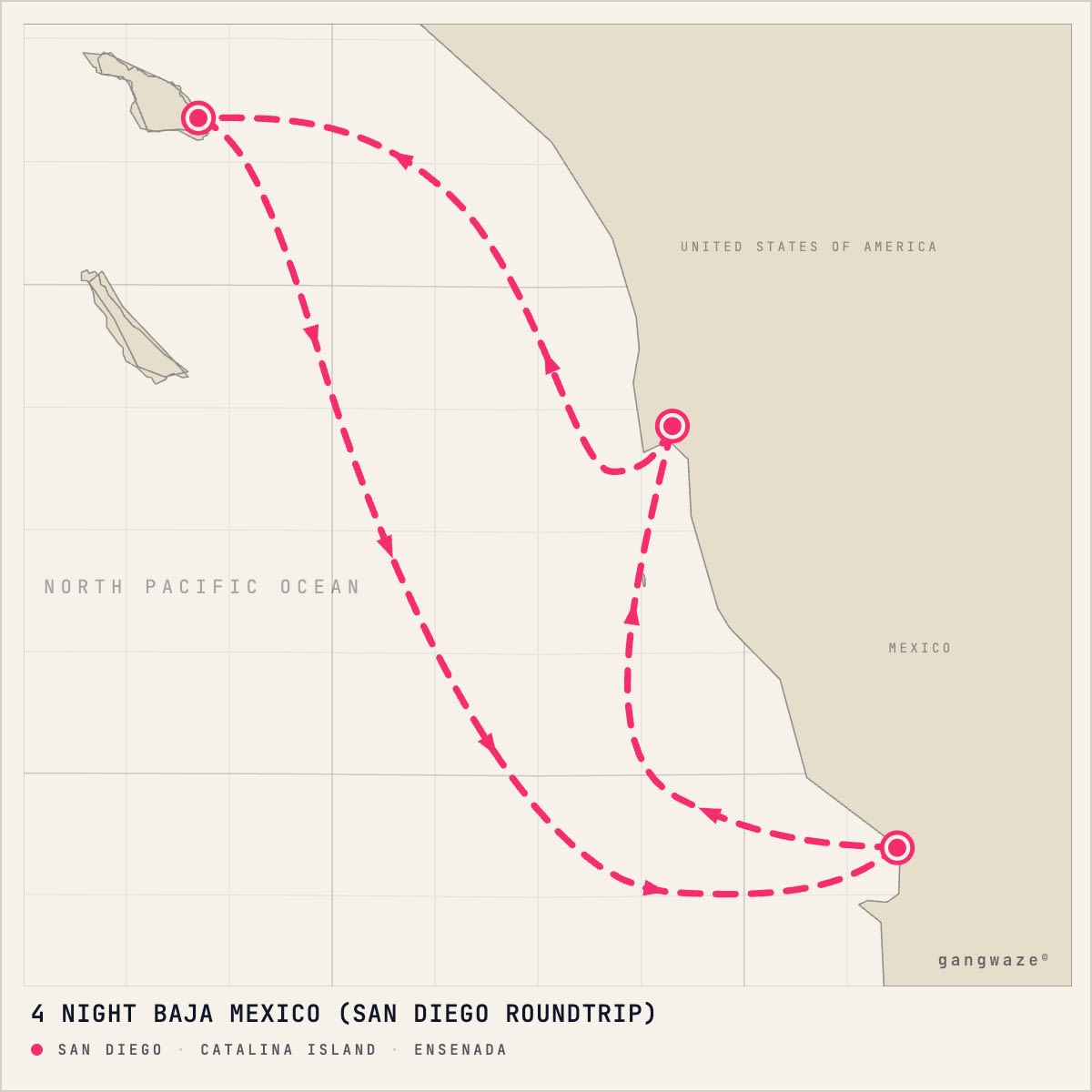 Disney Wonder itinerary map for April 3, 2028 (4 nights)
