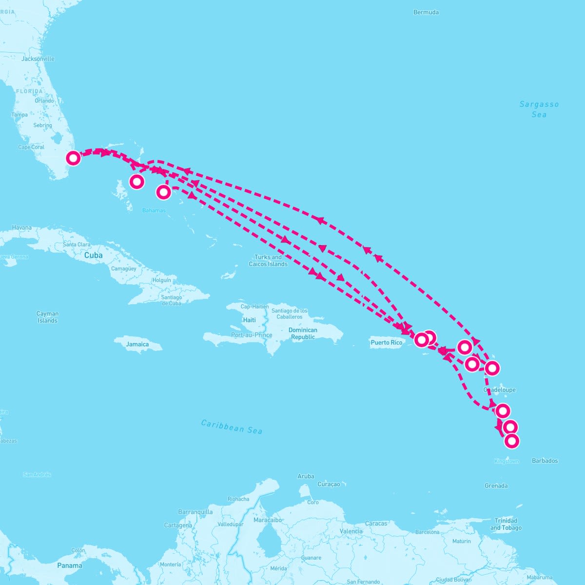 Emerald Princess itinerary map for May 10, 2024 (20 nights)
