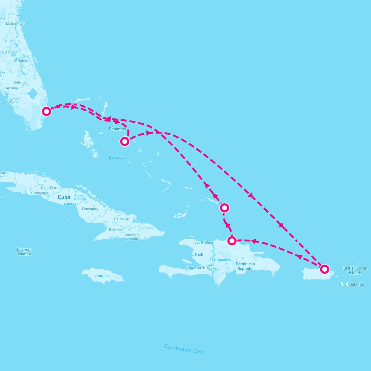 Enchanted Princess itinerary map for May 31, 2025