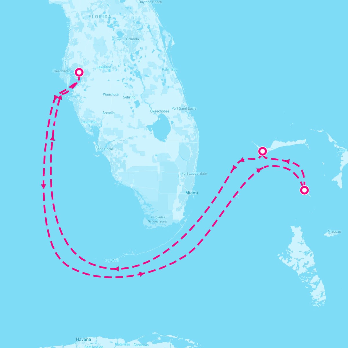 Enchantment of the Seas itinerary map for October 11, 2025 (5 nights)