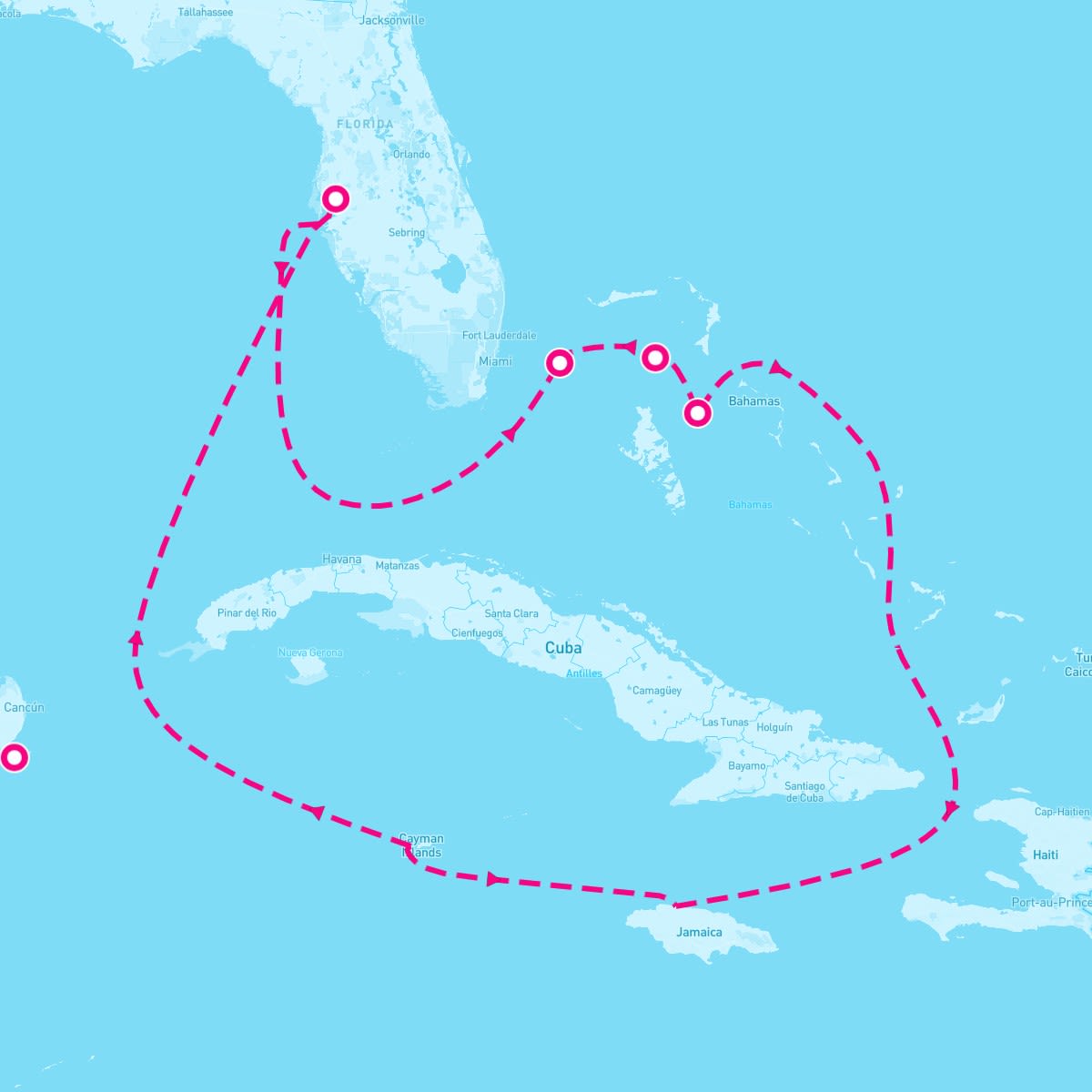 Enchantment of the Seas itinerary map for October 31, 2026