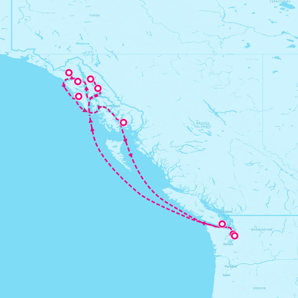 MS Eurodam itinerary map for September 28, 2024 (7 nights)