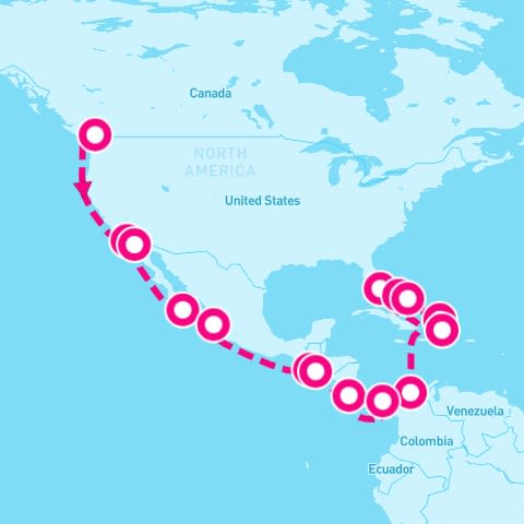 26 Night Eastern Caribbean Explorer & Panama Canal (Ft. Lauderdale To Vancouver)