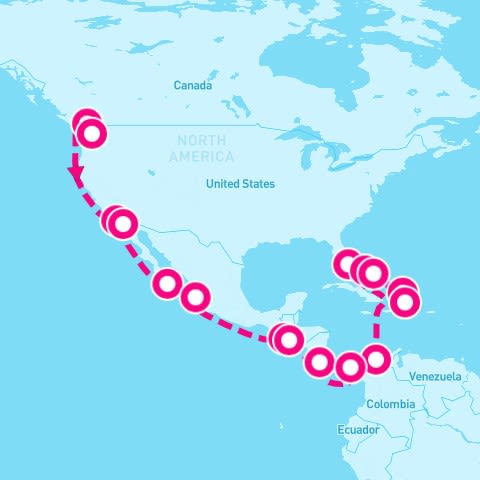 27 Night Eastern Caribbean Explorer & Panama Canal (Ft. Lauderdale To Seattle)