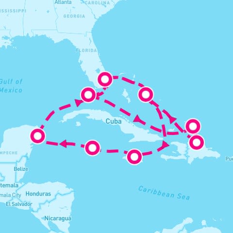 14 Night Western & Eastern Caribbean: Mexico & Bahamas (Ft. Lauderdale Roundtrip)