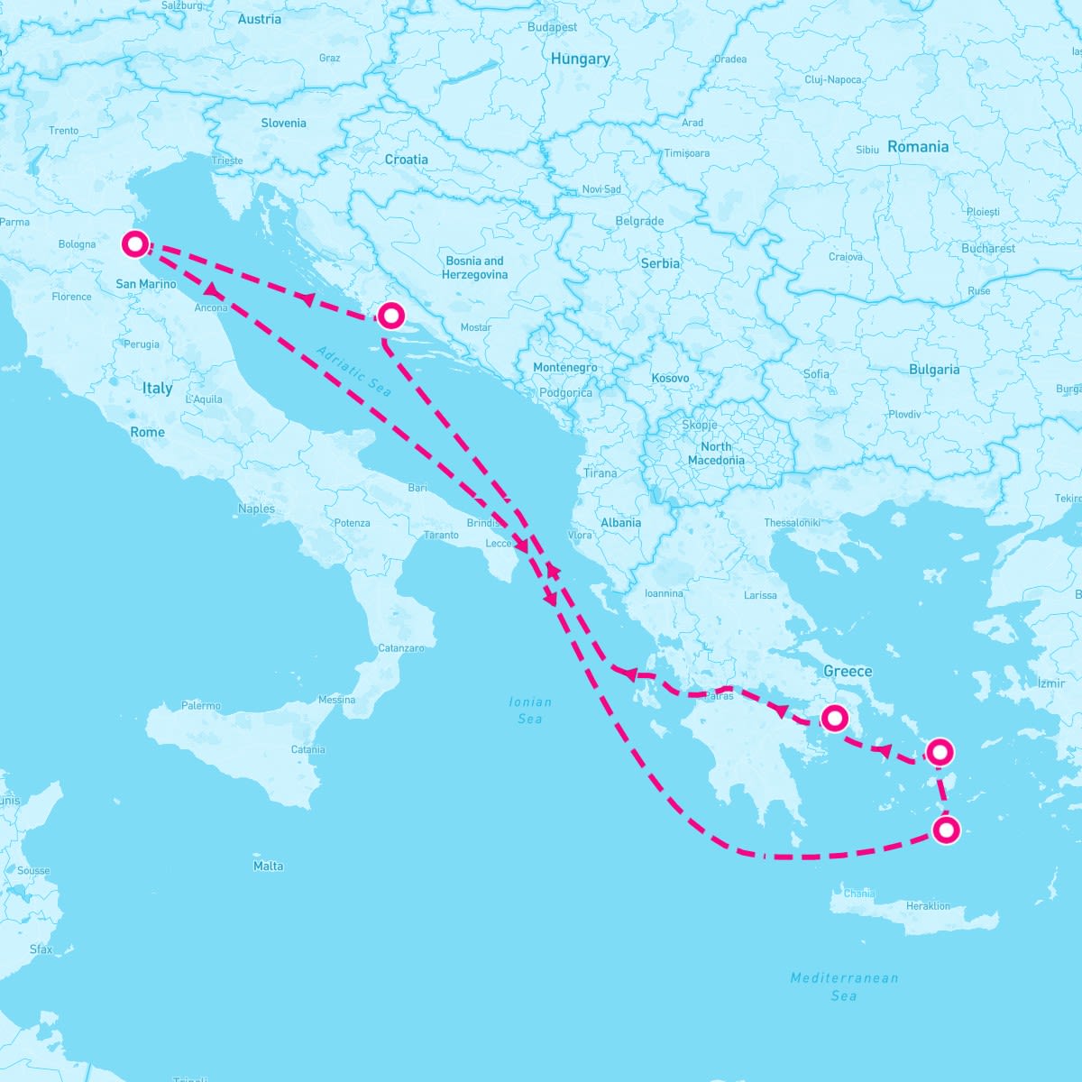 Explorer of the Seas itinerary map for May 18, 2024 (7 nights)