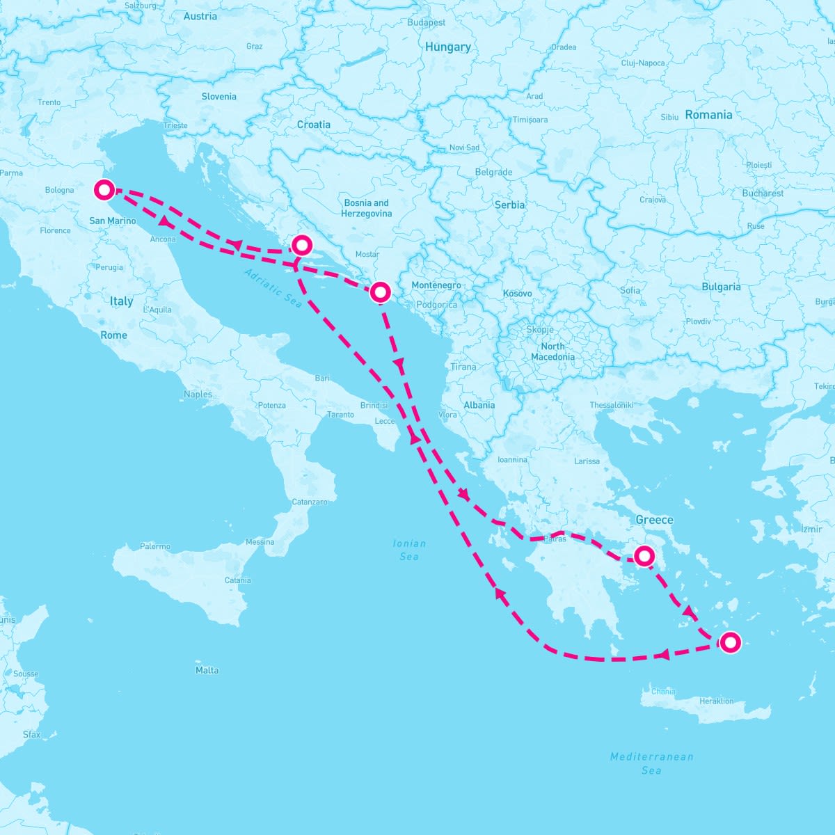 Explorer of the Seas itinerary map for July 20, 2024 (7 nights)