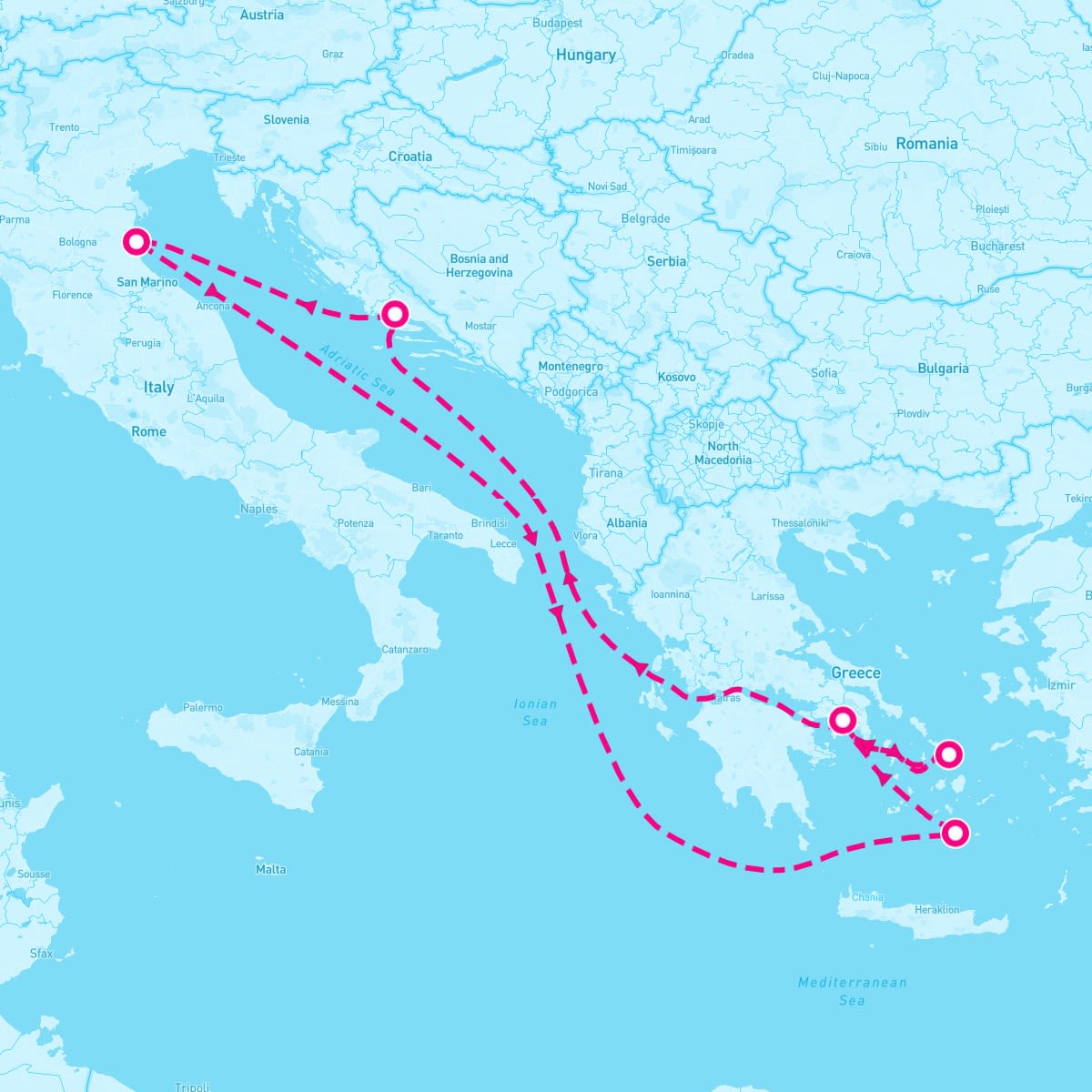 Explorer of the Seas itinerary map for July 12, 2025 (7 nights)