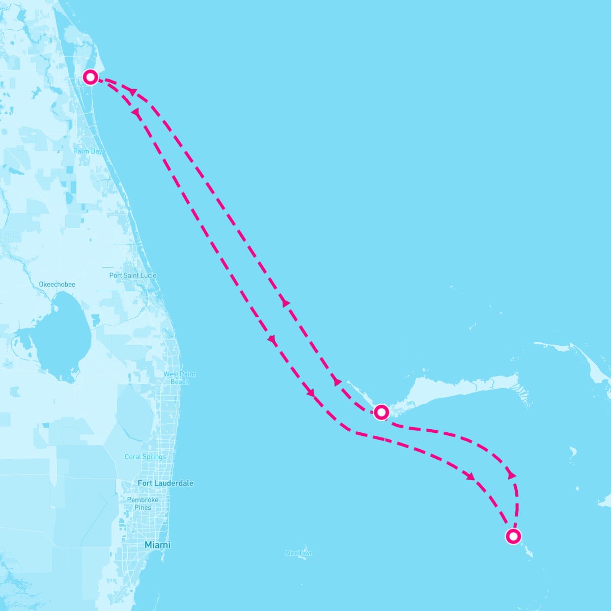 Explorer of the Seas itinerary map for November 6, 2025 (4 nights)