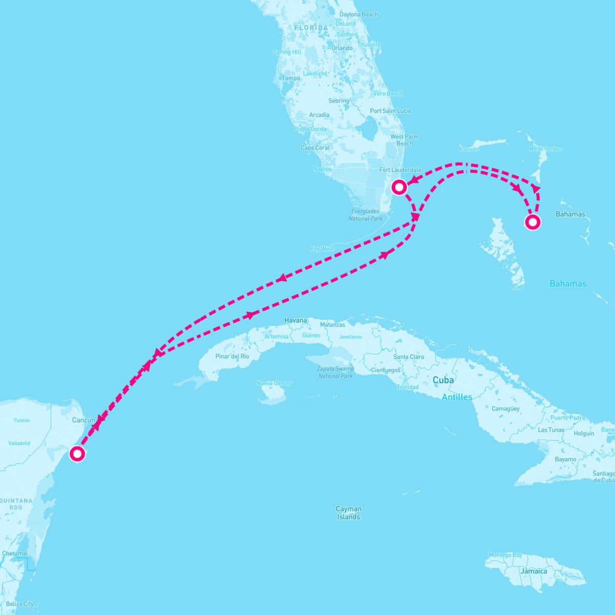 Freedom of the Seas itinerary map for September 28, 2026