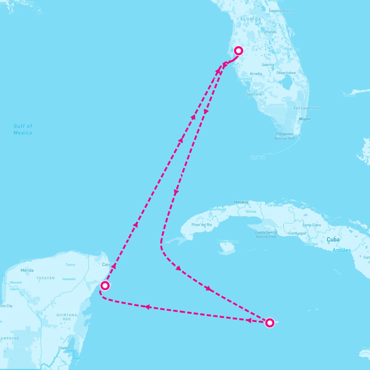 Grandeur of the Seas itinerary map for May 18, 2024 (5 nights)
